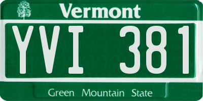 VT license plate YVI381