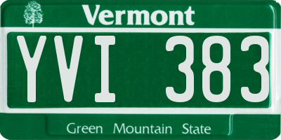 VT license plate YVI383