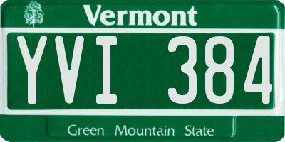 VT license plate YVI384
