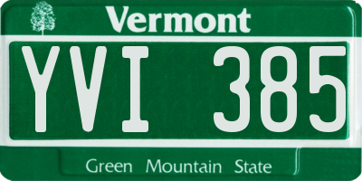 VT license plate YVI385