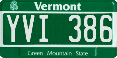 VT license plate YVI386