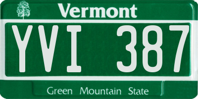 VT license plate YVI387