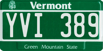 VT license plate YVI389