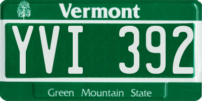 VT license plate YVI392