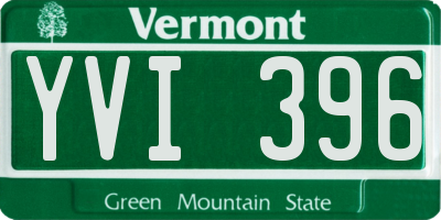 VT license plate YVI396