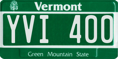 VT license plate YVI400