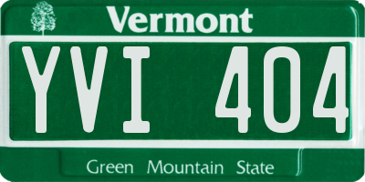 VT license plate YVI404