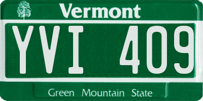 VT license plate YVI409