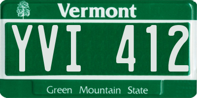 VT license plate YVI412