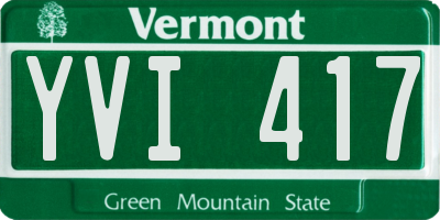 VT license plate YVI417