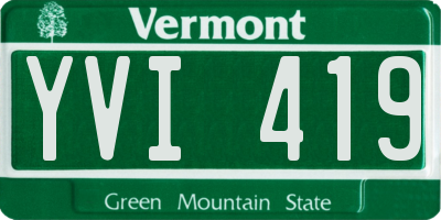 VT license plate YVI419