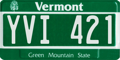 VT license plate YVI421