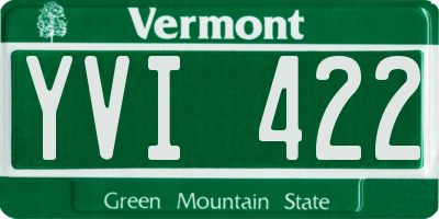 VT license plate YVI422