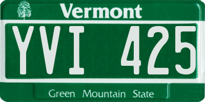 VT license plate YVI425