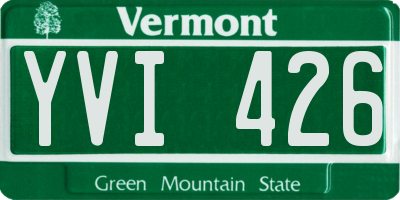 VT license plate YVI426