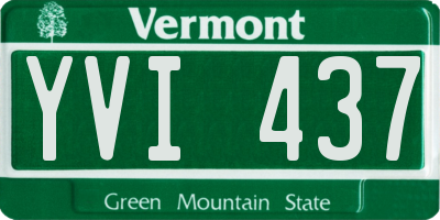 VT license plate YVI437