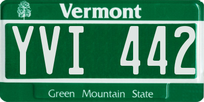 VT license plate YVI442