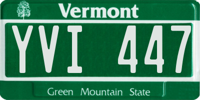 VT license plate YVI447