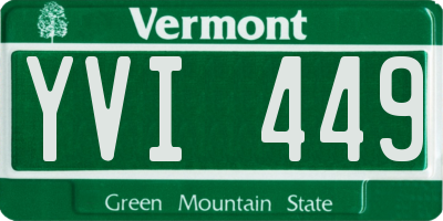 VT license plate YVI449
