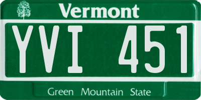 VT license plate YVI451