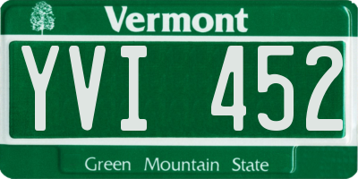 VT license plate YVI452