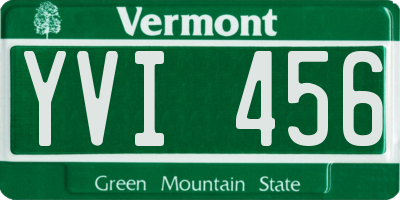 VT license plate YVI456
