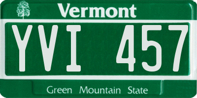 VT license plate YVI457