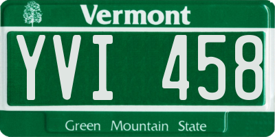 VT license plate YVI458