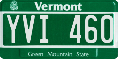 VT license plate YVI460
