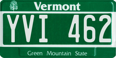VT license plate YVI462