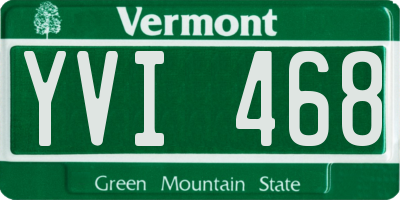 VT license plate YVI468