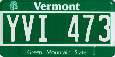 VT license plate YVI473