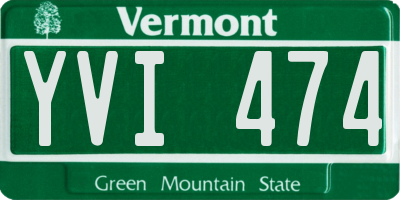 VT license plate YVI474