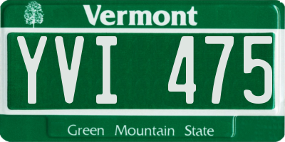 VT license plate YVI475