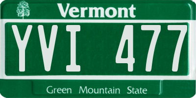 VT license plate YVI477