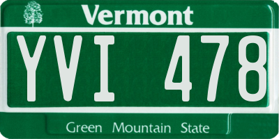 VT license plate YVI478