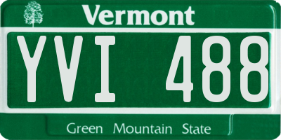 VT license plate YVI488