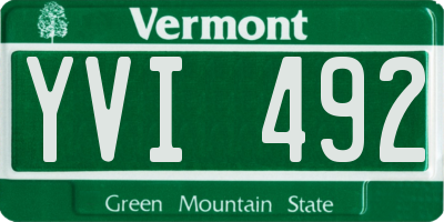 VT license plate YVI492