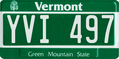 VT license plate YVI497