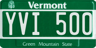 VT license plate YVI500