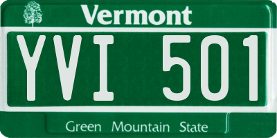 VT license plate YVI501