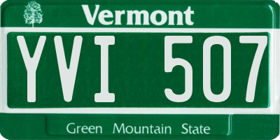 VT license plate YVI507