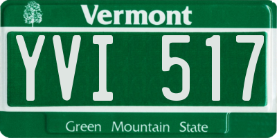 VT license plate YVI517
