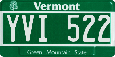 VT license plate YVI522