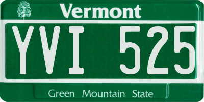 VT license plate YVI525