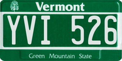 VT license plate YVI526