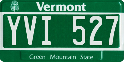 VT license plate YVI527