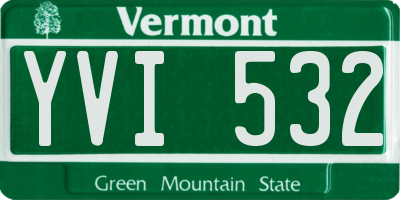 VT license plate YVI532