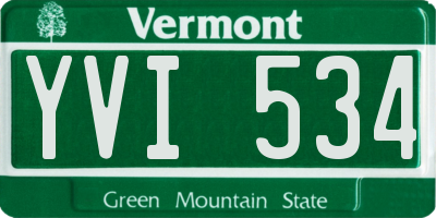 VT license plate YVI534