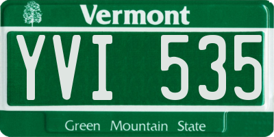 VT license plate YVI535